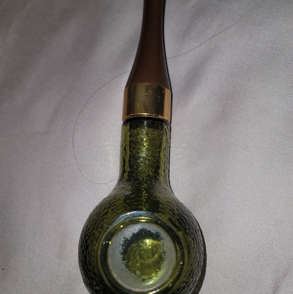 AVON GREEN PIPE W/ BROWN STEM- AFTERSHAVE BOTTLE